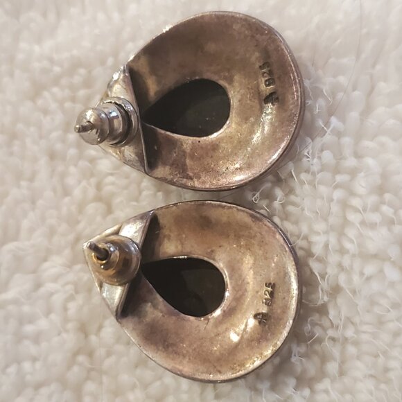 Sterling Silver and Marcasite Teardrop Earings - Picture 3 of 3